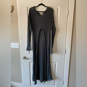 Urban Outfitters grey crochet high low maxi top